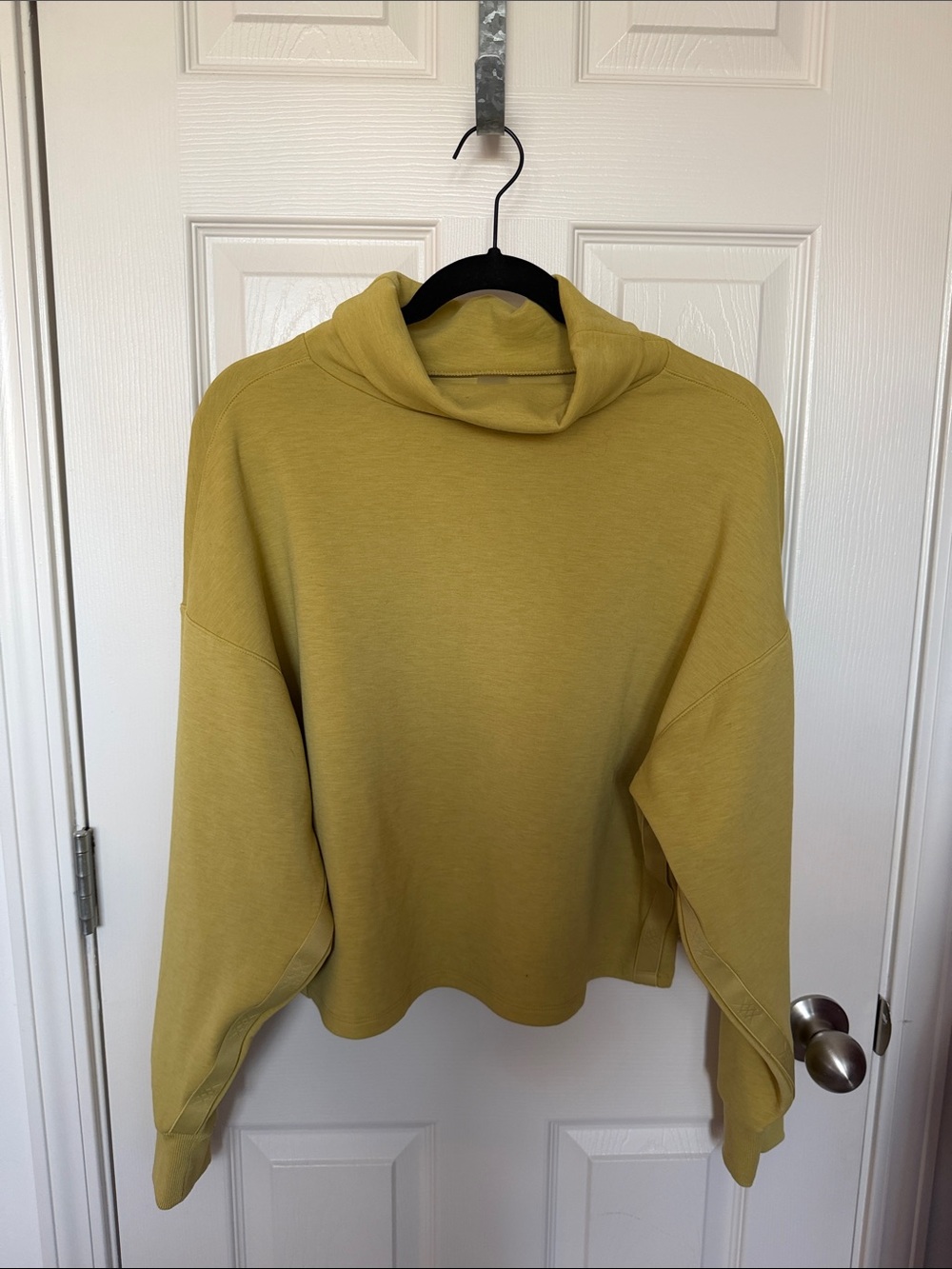 RHONE Mustard Yellow Cropped Funnel Neck Sweatshirt